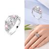 Unendliche Liebe Schmuck Schwarz & Rosa Herz Glänzende Zirkon Ringe Mode Neu 925 Silber Damenringe für Valentinstagsgeschenk
