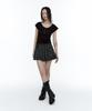 Rough Neck Tartan Check Tweed Skirt Black