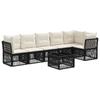 Garden Sofa Set 7 Pcs Black Poly Rattan