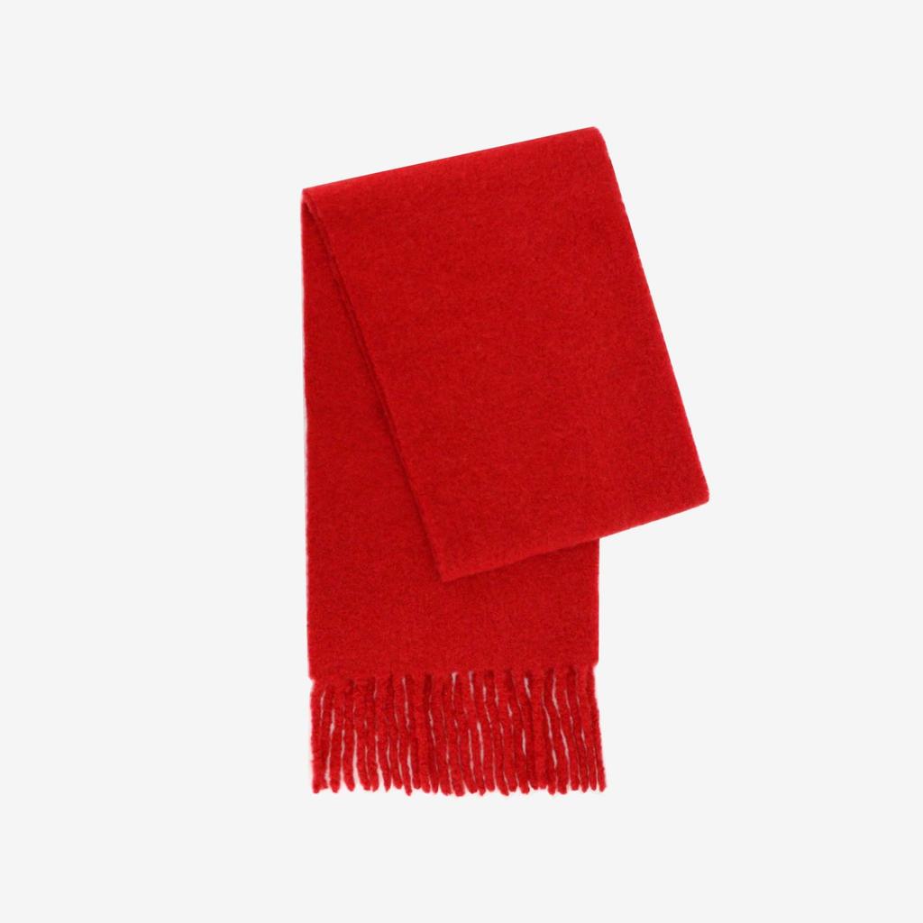 Red 100% wool scarf, simple autumn and winter atmosphere, scarf, high-end sense, versatile shawl 2025 gift