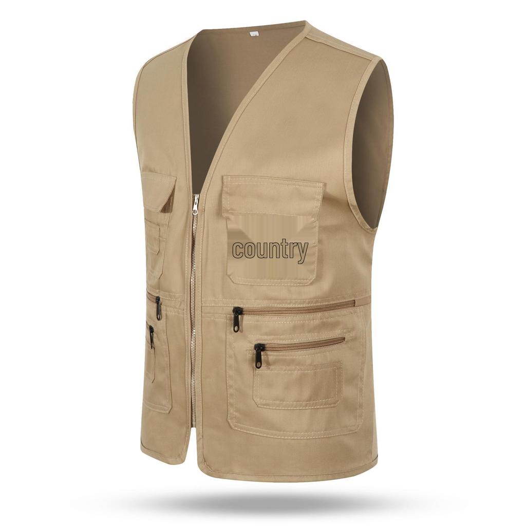 Custom Logo Multi-Pocket Volunteer Vest for Photography and Film Crew.
