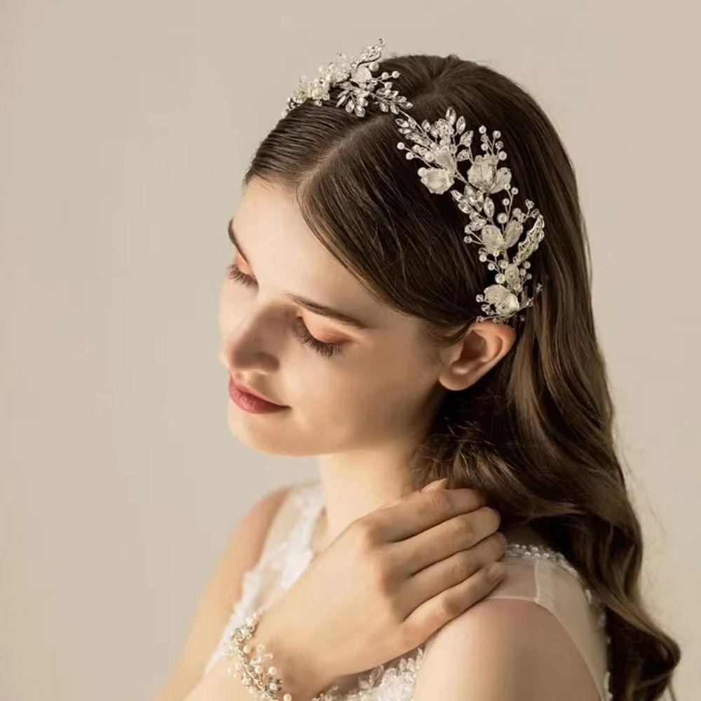 Beaded Crystal Headpiece Handmade Rhinestone Head Chain Luxury Bridal Headband  Prom