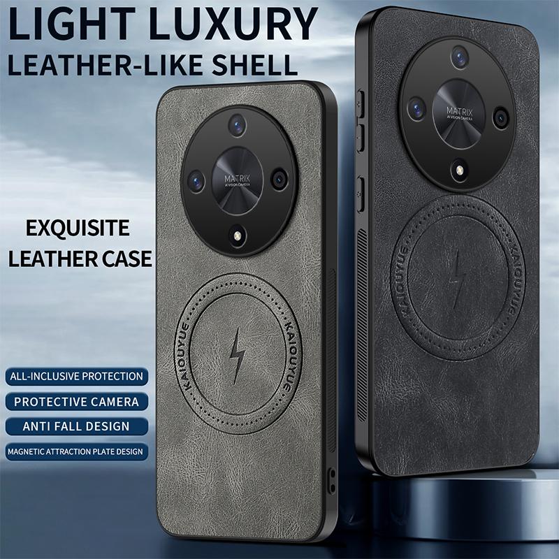 EUCAGR For Honor X9b/Honor X9b Case Simple Stylish Magnetic Suction Luxury PU Leather Skin-friendly Anti-drop Back Cover