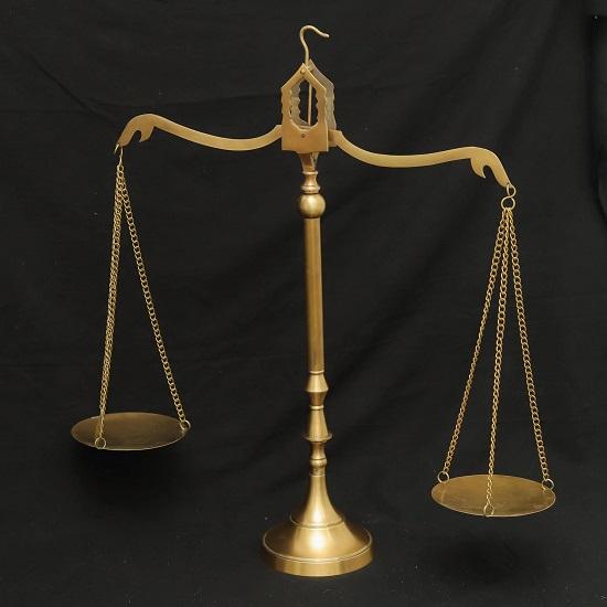 Brass Balance Scale Décor 55.88 Cm Tall Justice Symbol  Gold Metal Scales  Lawyer Office, Home, Lawyer Gift or Study Display
