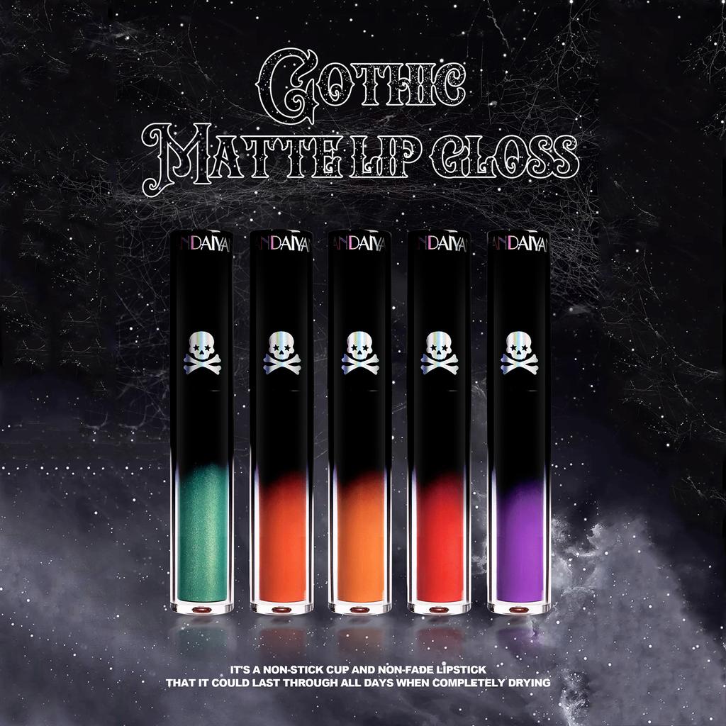 Matte Non-smudged Long-lasting Stage Lip Glaze Festive Dark Lip Gloss Halloween Lipstick Made Up Tools