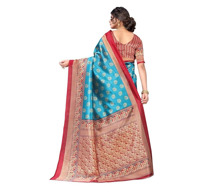 TreegoArt Fashion Women's Art Silk Occasion Wear Prnited Saree With Unstitched Blouse Piece - Pack Of 1