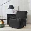 Cover For Relax Armchair With Extendable Footrest (4 Parts), Velvet, Black