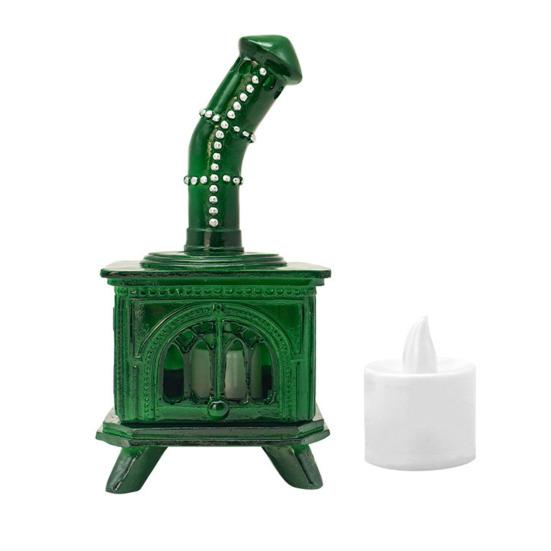 

Mini Fireplace Candle Holder with LED Candle Decorative Flameless Candle Stand Candlestick Table Centerpiece Holiday Party Ornament