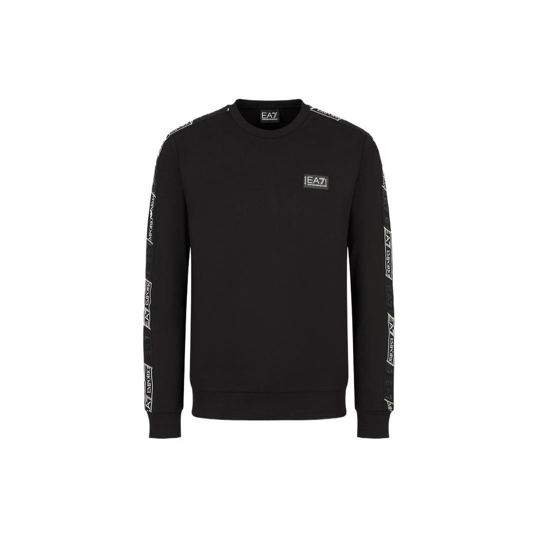 Emporio Armani Ss23 Ea7 Series Letter Logo Print Crew Neck Long Sleeve Sweatshirt Men sweatshirt Black 3RPM08-PJ05Z-1200 S
