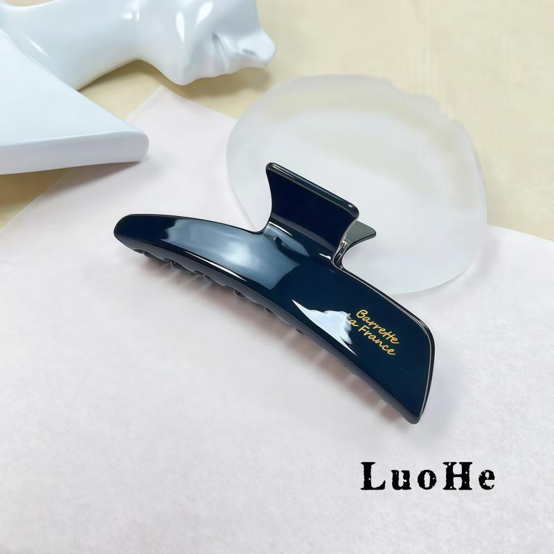 Luohe Korean-Style Tortoiseshell Acetate Shark Hair Clips - Large Curved Claw Clips for Women