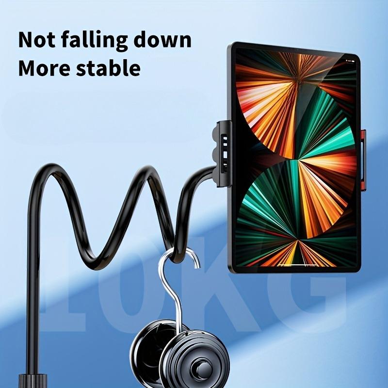 Universal 360-Degree Rotating Tablet Phone Holder with Adjustable Spiral Base, Flexible Stand for Desktop and Bed Use