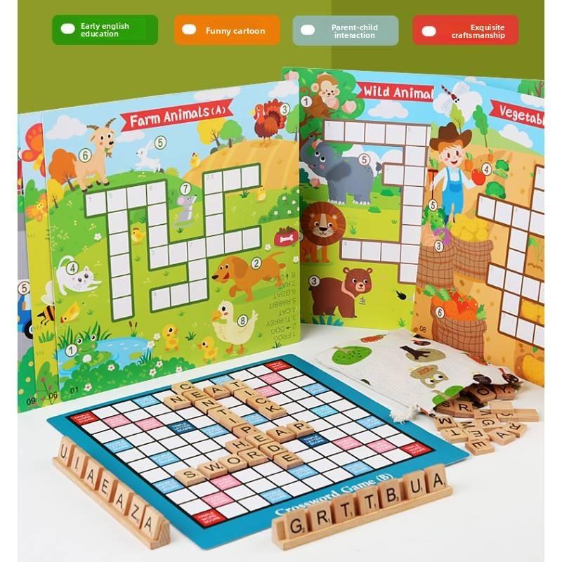 Wooden Word Chain Puzzle Game For Kids Educational Learning Toy