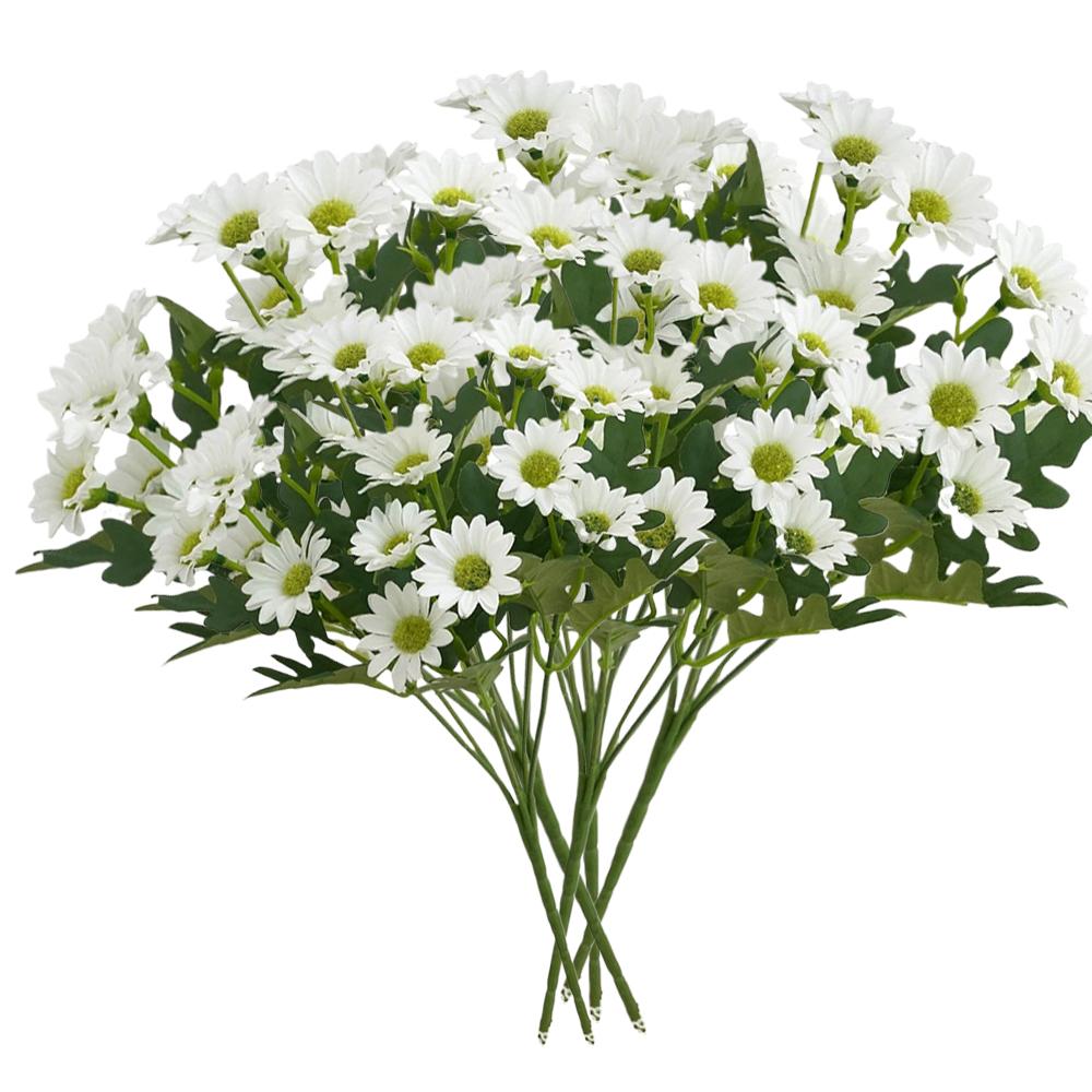 Artificial Sunset Mums Flowers Waterproof Fake Fall Flowers for Outdoor Garden Patio Home Planters Autumn Decorations(5 Bundle)