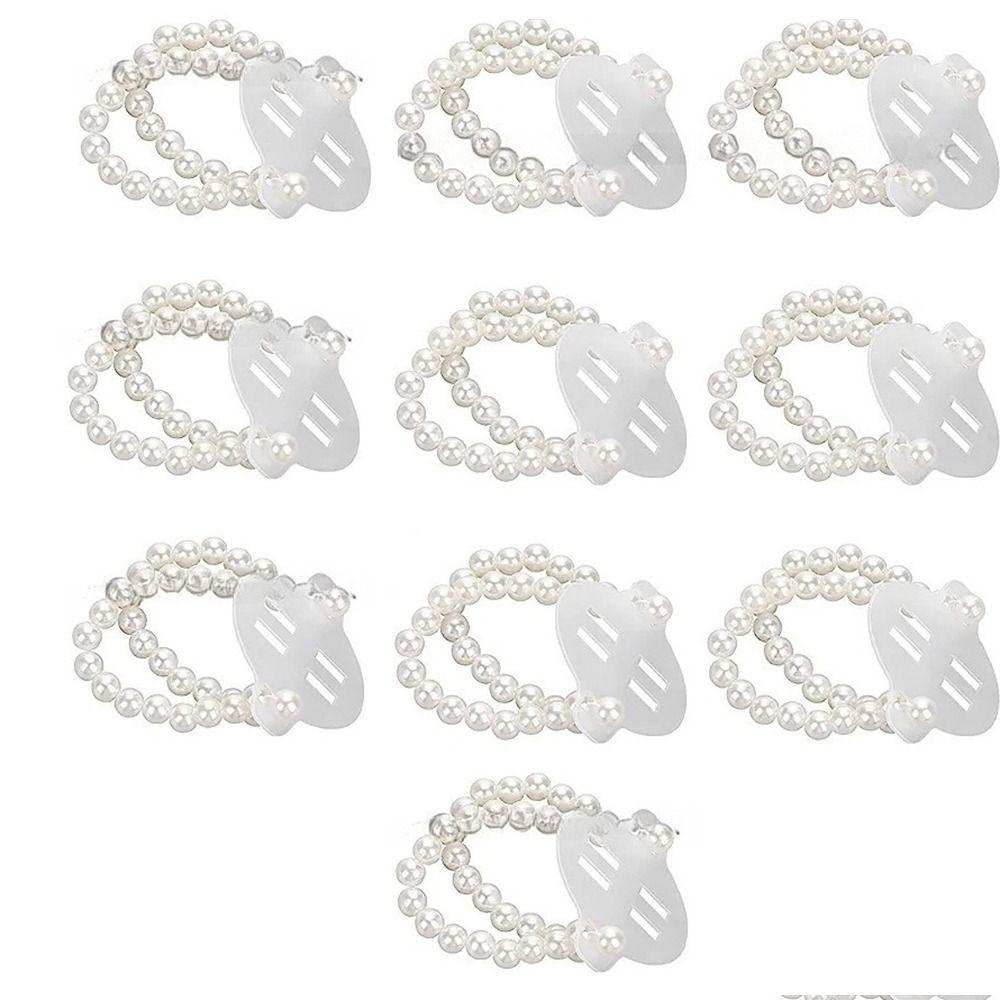 10 Pcs Stretch Wedding Pearl Wristband Wrist DIY Decor Corsage Bracelet Corsage Wristlet Band  Bride