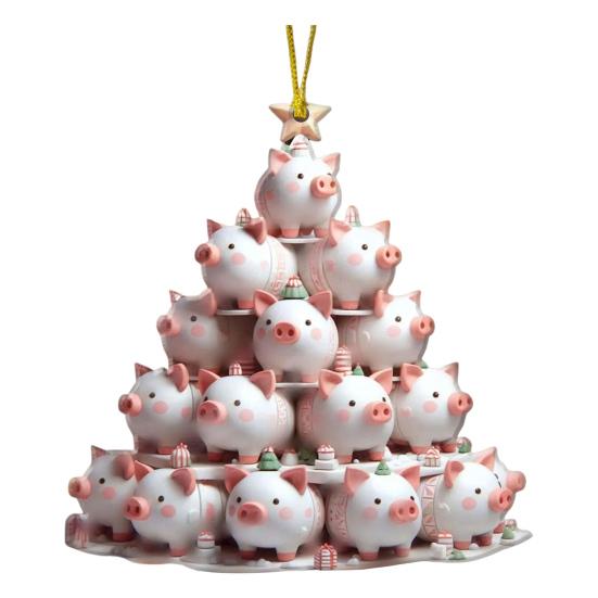

Животные Подвеска на Рождественскую елку Акриловая Подвеска на елку из сложенных животных Мультяшные животные Украшение для праздника Little Pig