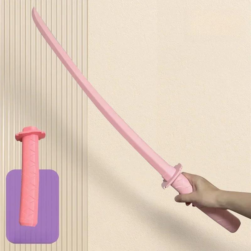 3D Printing Samurai Katana Genuine Sword Gravity Retractable Ninja Knife Cosplay Props Real Sized Japanese Katana Sabre Kid Toy