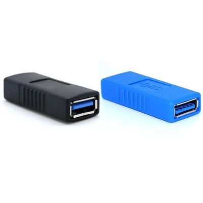 Black Blue Consumer Electronics Type A Female To Female Connector Coupler Gender USB 3.0 Adapter