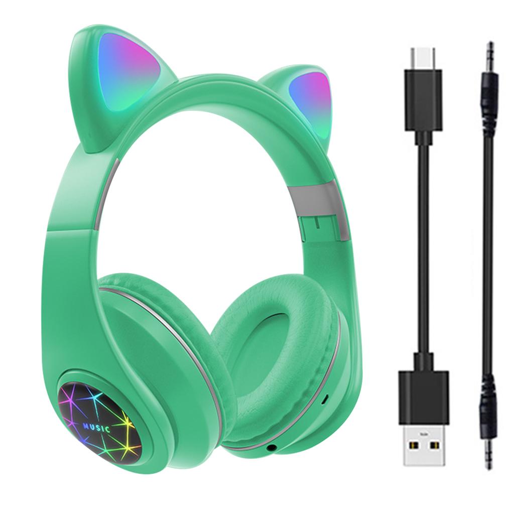 

Children Wireless Headphones Bluetooth Headset LED Lights Kids Cat Ear Earphone
