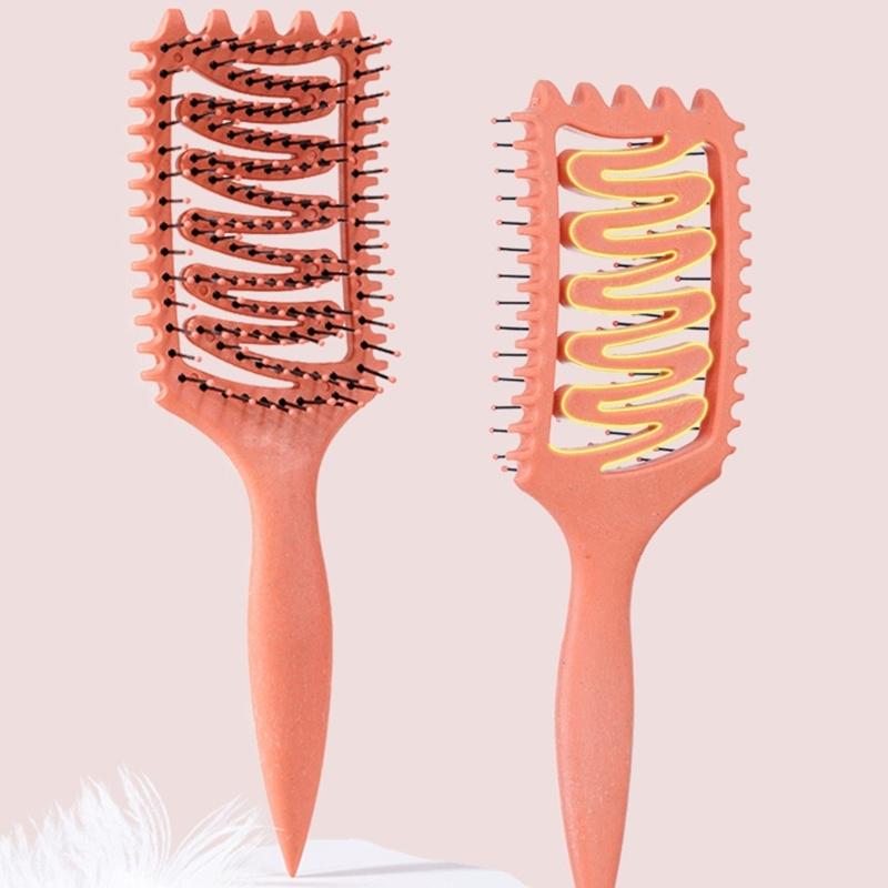 Curly Hair Brush Practical Hair Comb Hairdressing Brush Hollow Out Hair Brush Massage Comb Detangling Hair Brush