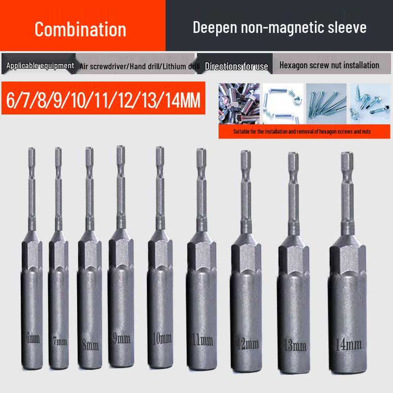 Jeu d'adaptateurs d'extension pour perceuse électrique à douille hexagonale