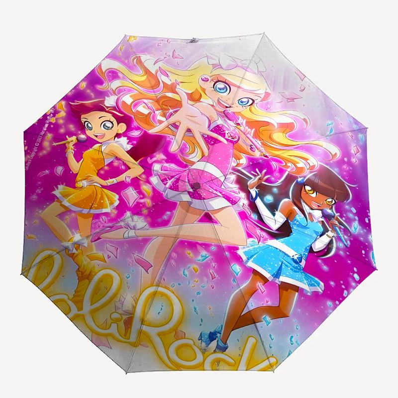 Lolirock, AnimationThemed Automatic Opening and Closing Umbrella 8 Ribs, Suitable for Leisure and Going Out, Outdoor Accessory, Gothic Sty
