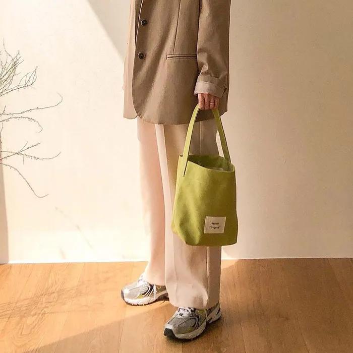 [Agnes Project] Peanut Tote Bag_AppleGreen
