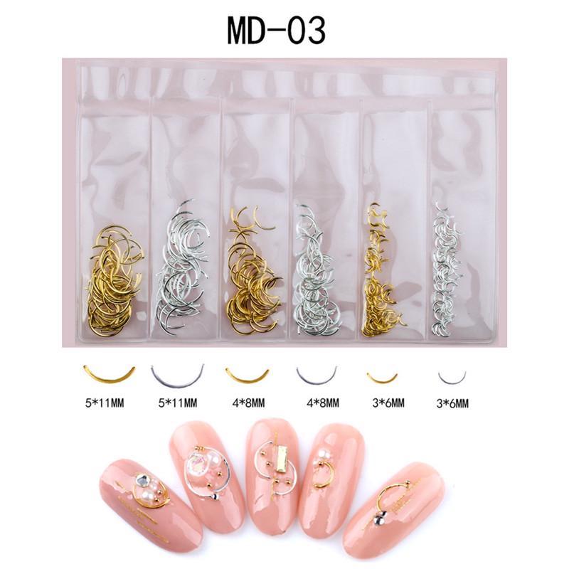 

Women Mixed 3D DIY Hollow Metal Frame Strips Nail Art Decorations Rivet Manicure Shell Slider Accessories 3