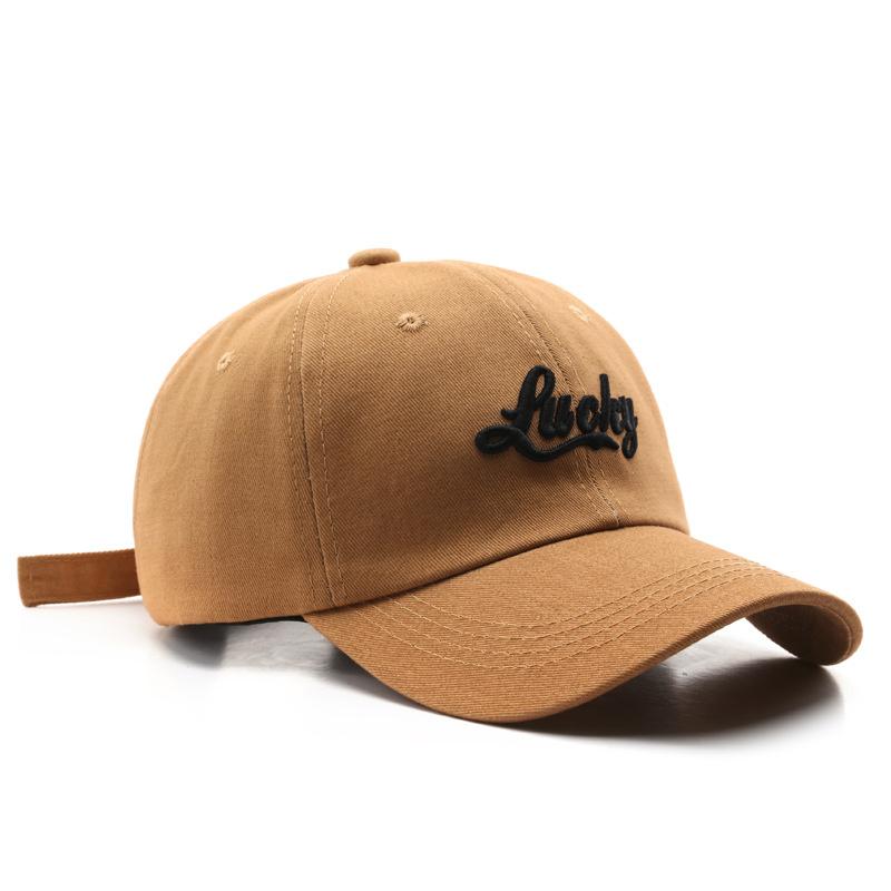 

Lucky Embroidery Snapback Casual Baseball Cap Solid Color Simple Dad Hat Unisex Sun Hats For Women Men верблюд