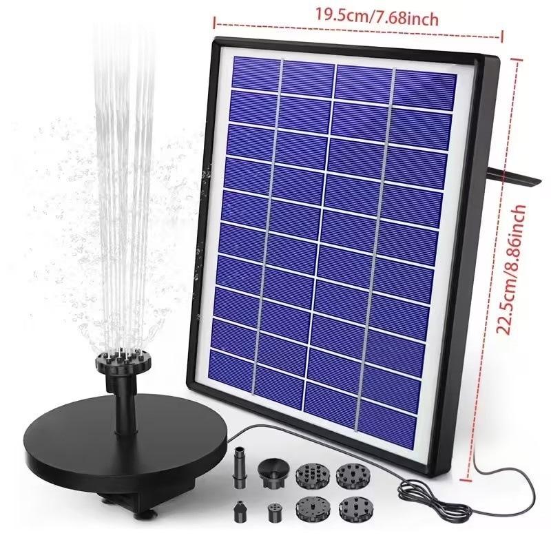 Solar-Powered Floating Garden Fountain and Light