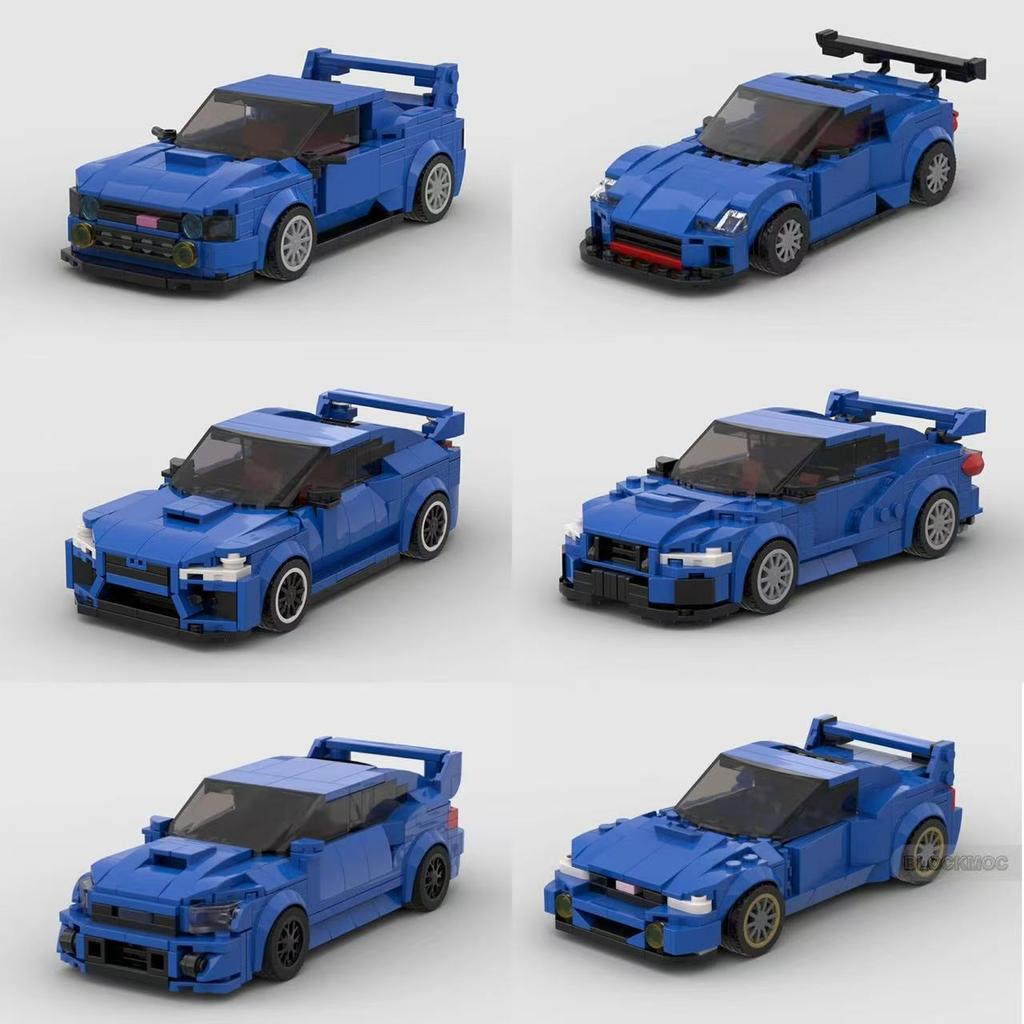 MOC Bricks Blue BRZ STi WRX K508 22b Sti Racing Sports Car Racer Building Blocks Creative Garage Toys for Boy