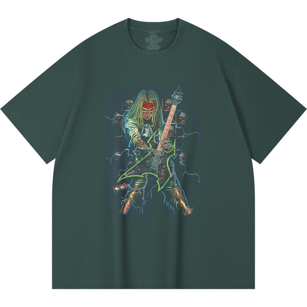 230 Gsm 100% Cotton Heavy Metal T-Shirt  Rock Band Popular Music Print Unisex Heavy Cotton T Shirt