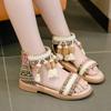 Children's Roman Shoes, Girls' Sandals, Summer Korean Edition, Middle and Large Children's Soft Bottom, Ethnic Style, Retro, Student Shoes