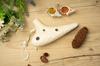 TNG Ocarina [AltoCAC  12-Hole  Emerald] High-Quality Ocarina for Tube Play (Includes Strap) Glazed Finish with Ocean Wave Pattern (White)
