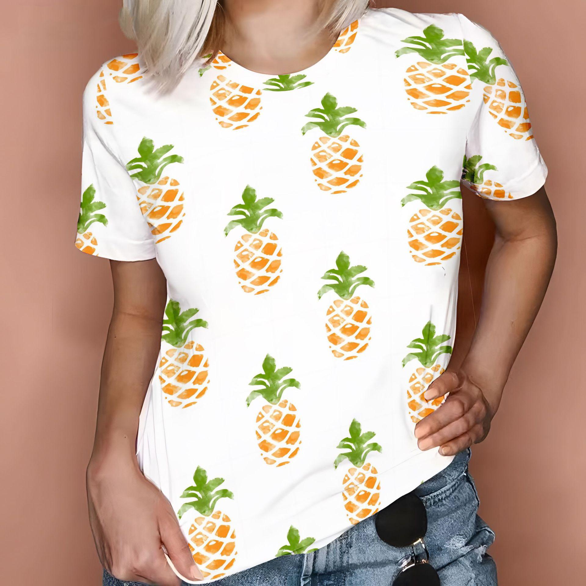 

Летние футболки с цифровой печатью 3D, цветная повседневная футболка с круглым вырезом и короткими рукавами, модный женский топ больших размеров 6XL