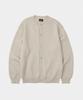 LETTERCOMO [Free Scarf] Essential Plain Round Knit Cardigan Cream