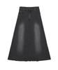 Nigaennikol Maxi Washing Denim Skirt_Black