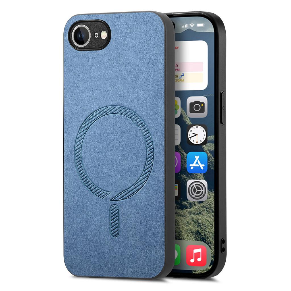 Custodia posteriore in pelle per iPhone 16e Compatibile con MagSafe Cover per telefono con tocco vellutato