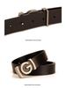 Men's Smooth Buckle Vegetable Tanned Leather Belt, Adjustable Length