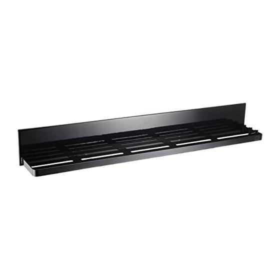Yamazaki Jitsugyo 4859 Magnetic Bathroom Rack Long Black Approx. W60XD8.5XH8cm Tower Bathroom Storage with Drainage Holes and Hooks