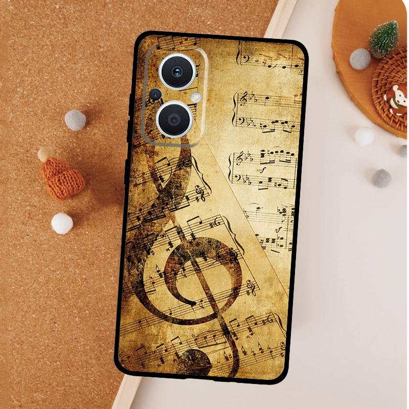 Musical Notes Violin Classical Music Phone Case For OPPO Reno 12 F 13 F 11 8T 7 8 10 Pro OPPO Find X8 X6 Pro X3 X5 Lite Cover