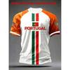 Dies ist das Print Herren Portugal Flagge Vertikaler Streifen PORTUGAL Buchstabe Trainings T-Shirt Kurzarm Trikot Geeignet für Sport
