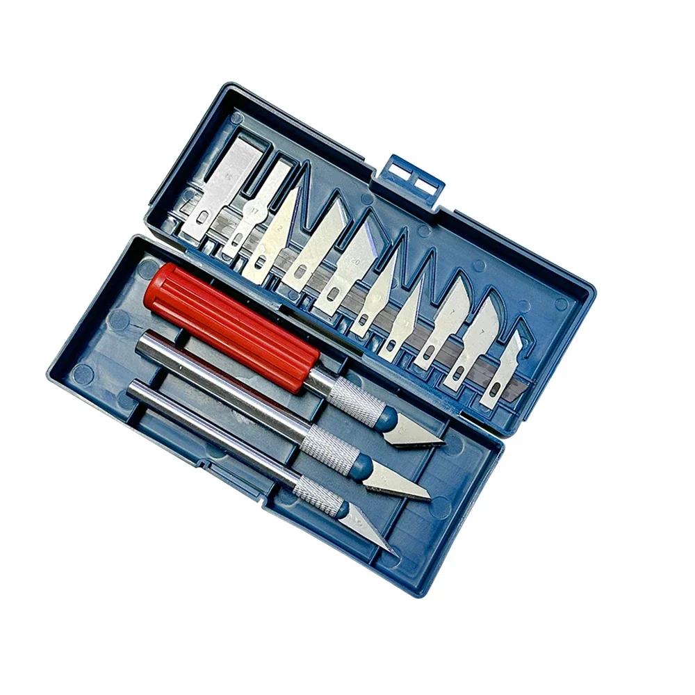 

13 в 1 Металлический нож для резьбы по металлу, ручка в стиле художественной печати, ручная резка, комбинированные бумажные вырезки, нескользящий гаджет, точный ремонт своими руками