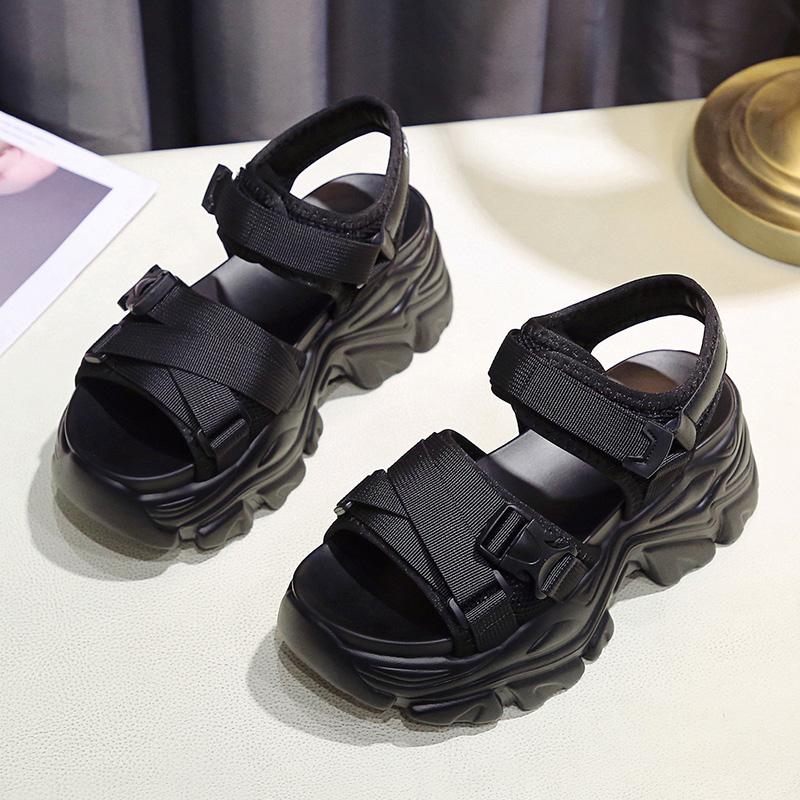 Fashion 2025 Summer Wedges Sandals 8cm Ladies Beach Slippers High Heel Sandals Women Casual Shoes Platform Chunky Shoes Sandalias Mujer