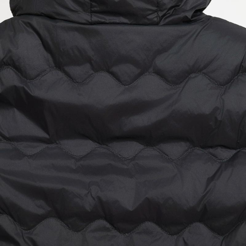 2025 Automne/Hiver Grande Taille Léger Long Au-Dessus du Genou Veste Sans Manches à Capuche en Duvet de Canard Blanc avec Motif Ondulé