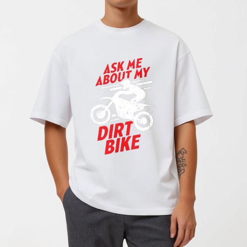 Vintage Tshirt Minimalist Tshirt Adult Teenagers short sleeve tshirt Casual Ask Me About My Dirt Bike Comfort For men Tshirt