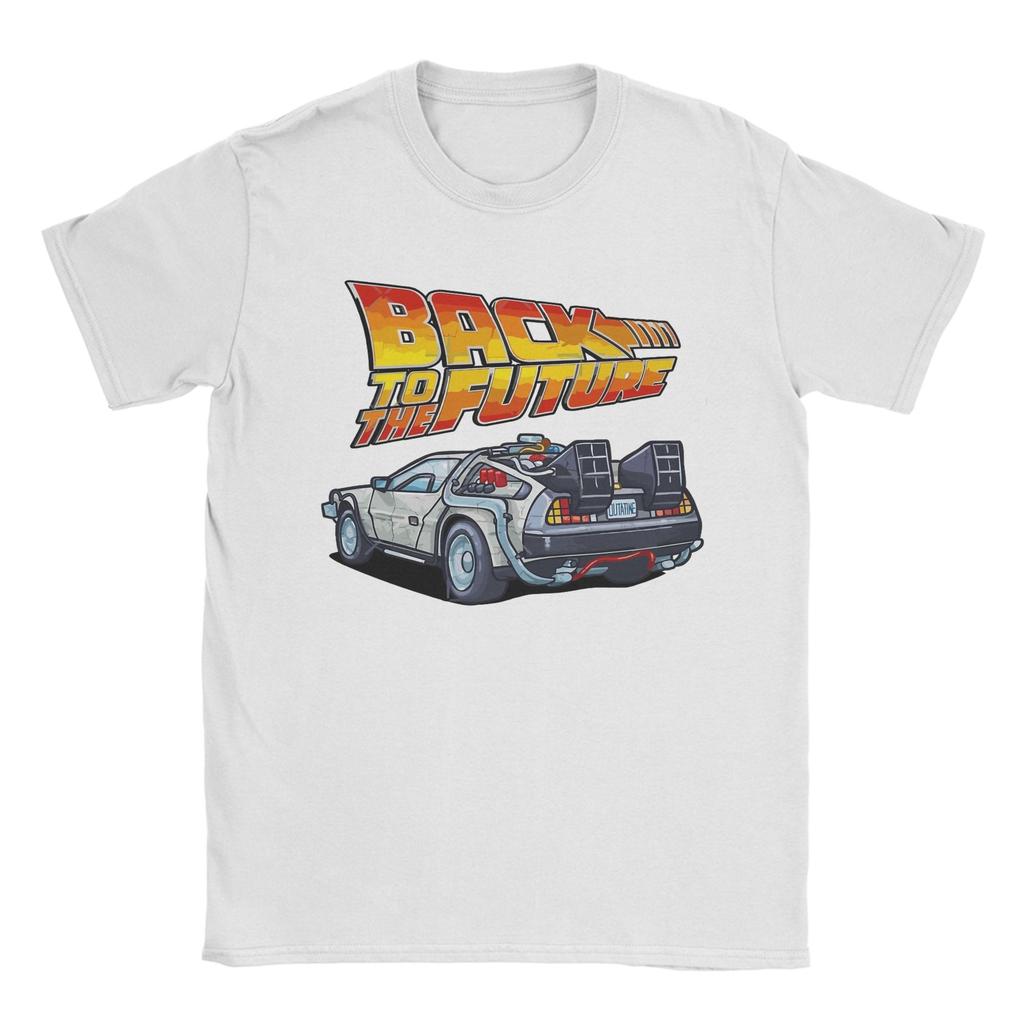Back To the Future T Shirts DMC DeLorean Cotton Tops Beach Classic Short Sleeves T Shirt O Neck Harajuku Custom Logo Tshirt