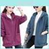 Wool Fleece Hoodie For Women With Zipper Pocket In Spring Casual Style