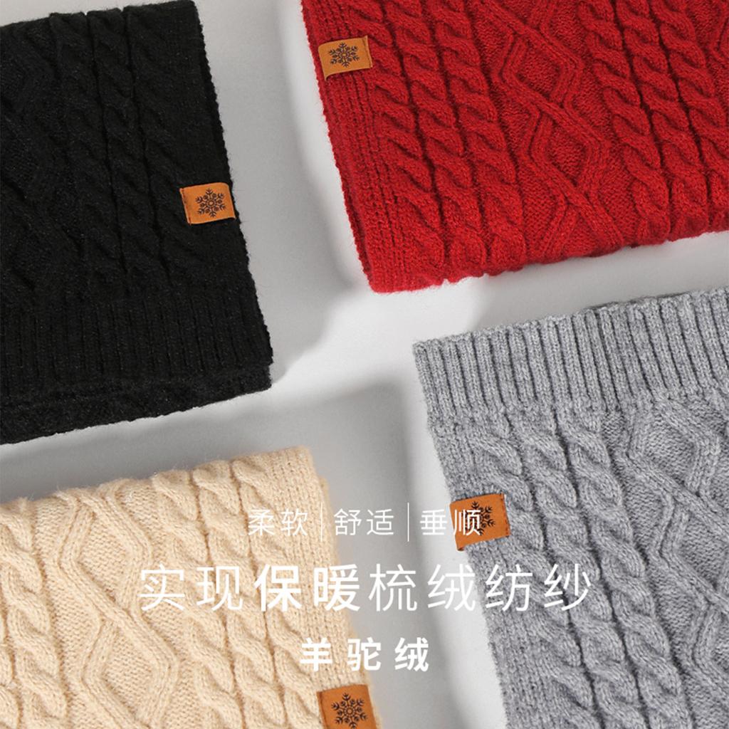 Knitted hat, scarf, gloves, three-piece set, women's winter velvet, warm outdoor riding, ear protection, wool, knitted hat