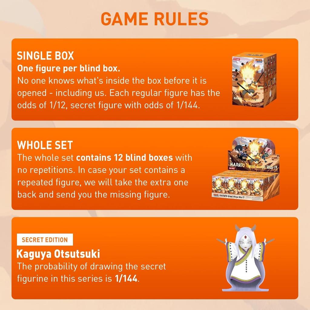 POP MART Naruto Ninkai Taisen Series Figures, Blind Box Figures, Collectible Toys Home Decorations, Holiday Birthday Gifts, Single Box