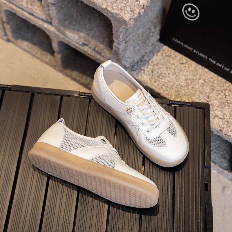 

Women s leather casual shoes new single-net breathable sports shoes women s soft-soled running shoes 35 бежевый